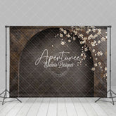 Aperturee - Aperturee Dark Retro Arch Floral Wedding Photography Backdrop